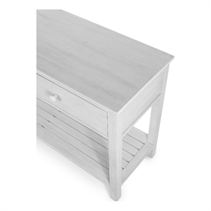 Pemberly Row 2-Drawer Wood Console Table in Distressed White Finish