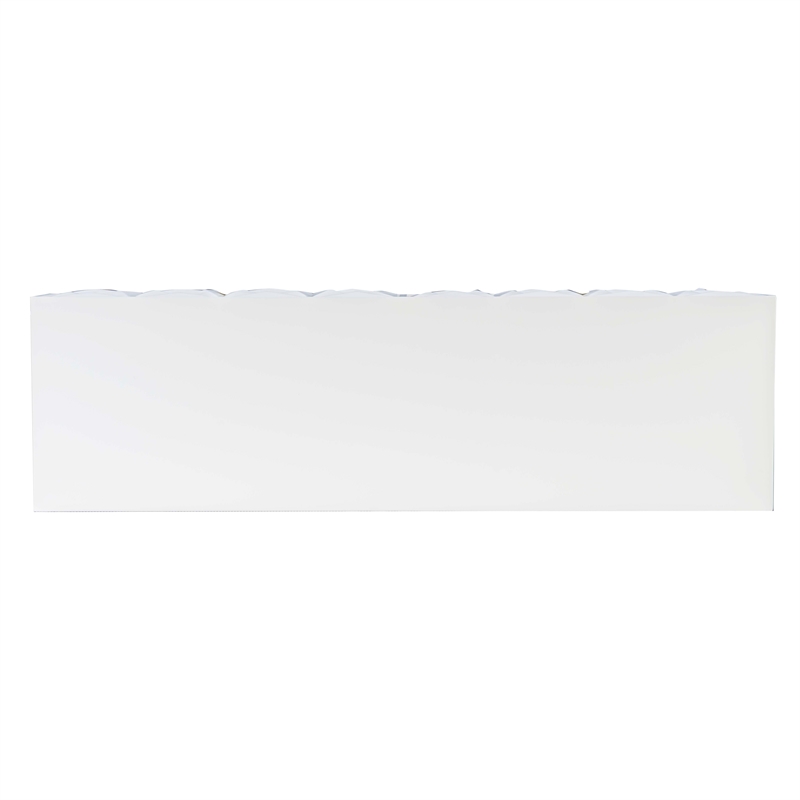 Pemberly Row Geo Texture Console Table with Gold Hardware in Glossy White