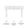 Pemberly Row Geo Texture Console Table with Gold Hardware in Glossy White