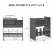 Pemberly Row MDF Wood Turntable Stand with Record Storage in Black