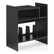 Pemberly Row MDF Wood Turntable Stand with Record Storage in Black