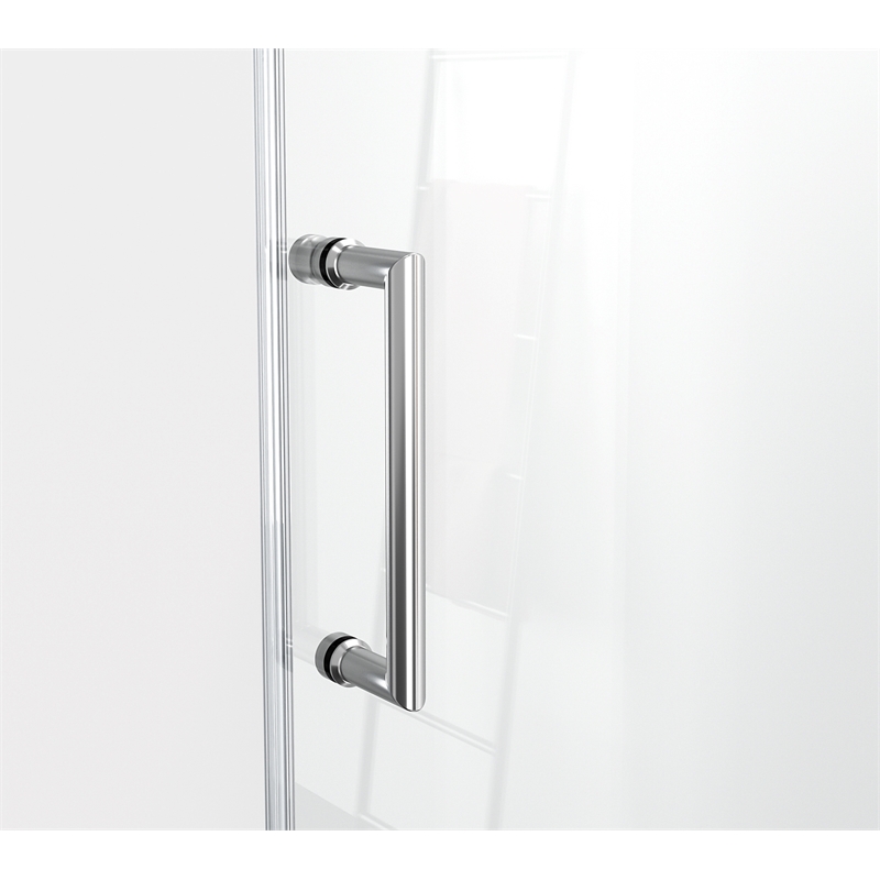 Pemberly Row Frameless Aluminum Sliding Tub Door in Polished Chrome