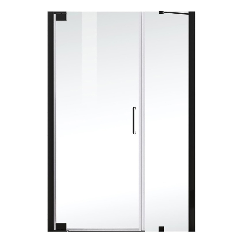 Pemberly Row 48x72 Semi-Frameless Aluminum Shower Door in Matte Black