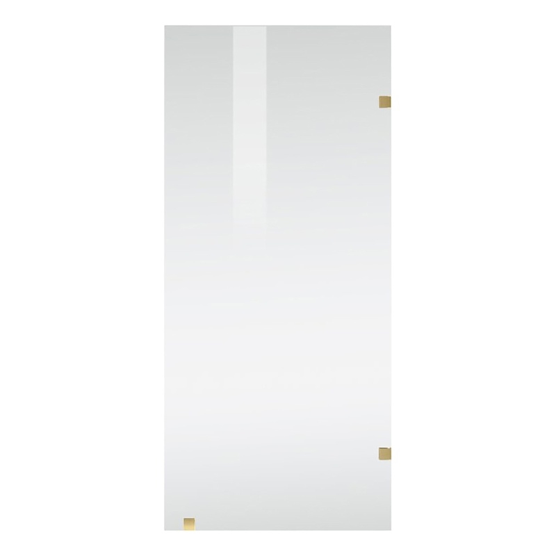 Pemberly Row Stainless Steel Frameless Shower Door in Brushed Gold