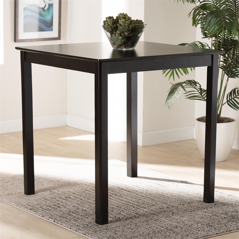 Pemberly Row Espresso Brown Counter Height Pub Table with Square Top