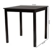 Pemberly Row Espresso Brown Counter Height Pub Table with Square Top
