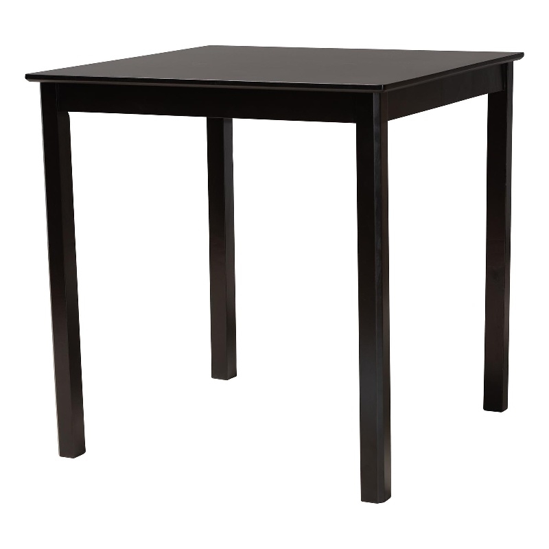 Pemberly Row Espresso Brown Counter Height Pub Table with Square Top