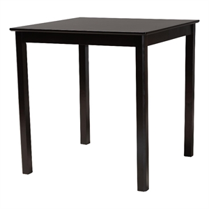 Pemberly Row Espresso Brown Counter Height Pub Table with Square Top