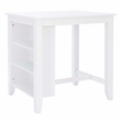 Pemberly Row Counter Height Wood Table with 3 Shelves in White Finish