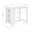 Pemberly Row Counter Height Wood Table with 3 Shelves in White Finish