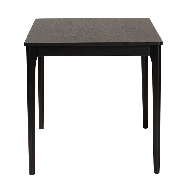 Pemberly Row Mid-Century Black Wood Dining Table with Tapered Legs