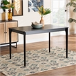 Pemberly Row Mid-Century Black Wood Dining Table with Tapered Legs