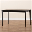 Pemberly Row Mid-Century Black Wood Dining Table with Tapered Legs