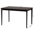 Pemberly Row Mid-Century Black Wood Dining Table with Tapered Legs