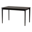 Pemberly Row Mid-Century Black Wood Dining Table with Tapered Legs
