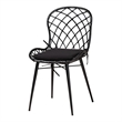 Pemberly Row Black and Brown Rattan 5-Piece Dining Set with Cushioned Chairs