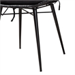 Pemberly Row Black and Brown Rattan 5-Piece Dining Set with Cushioned Chairs
