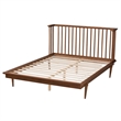 Pemberly Row Flint Queen Size Wood Platform Bed with Ash Walnut Finish