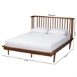 Pemberly Row Flint Queen Size Wood Platform Bed with Ash Walnut Finish