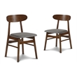 Pemberly Row 5-Piece Mid-Century Wood Dining Set in Dark Gray