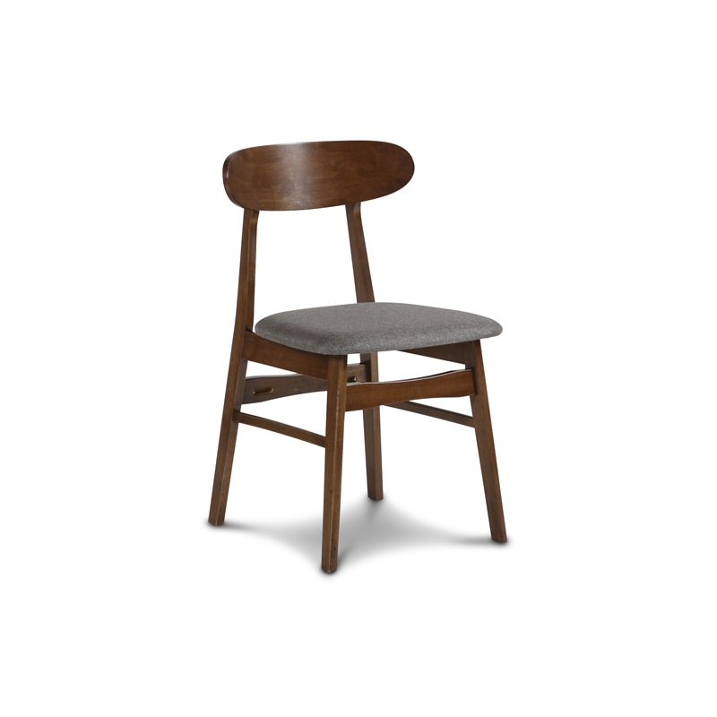 Pemberly Row 5-Piece Mid-Century Wood Dining Set in Dark Gray