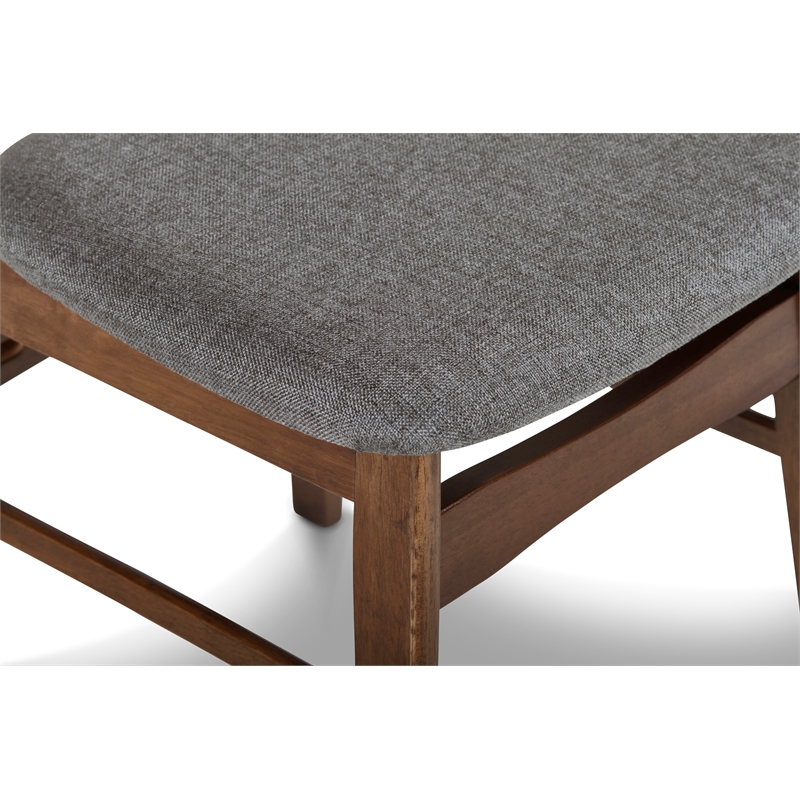 Pemberly Row 5-Piece Mid-Century Wood Dining Set in Dark Gray