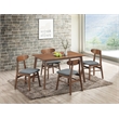 Pemberly Row 5-Piece Mid-Century Wood Dining Set in Dark Gray