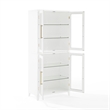 Pemberly Row 2-Pc White Kitchen Pantry Storage Cabinet with Glass Doors