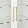 Pemberly Row 2-Pc White Kitchen Pantry Storage Cabinet with Glass Doors