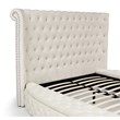 Pemberly Row Elizabeth Cream Velvet Upholstered King Bed with Storage
