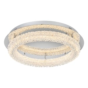 Pemberly Row 22&quot LED Metal Flush Mount in Chrome