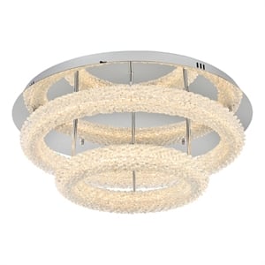 Pemberly Row 26&quot 2-Light Metal LED Flush Mount in Chrome