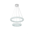 Pemberly Row Adjustable 24-Inch LED Chrome Tiered Chandelier with Crystals
