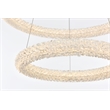 Pemberly Row Adjustable 24-Inch LED Chrome Tiered Chandelier with Crystals
