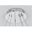 Pemberly Row Adjustable 24-Inch LED Chrome Tiered Chandelier with Crystals