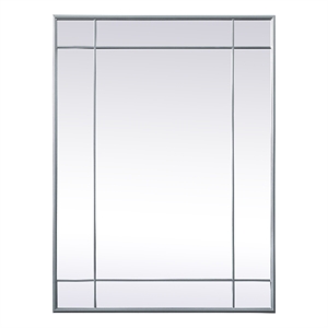 Pemberly Row 30x40&quot Metal Panel Wall Mirror in Silver