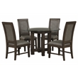 Pemberly Row 5-Piece Solid Wood Dining Set with Upholstered Seats in Walnut