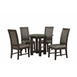Pemberly Row 5-Piece Solid Wood Dining Set with Upholstered Seats in Walnut