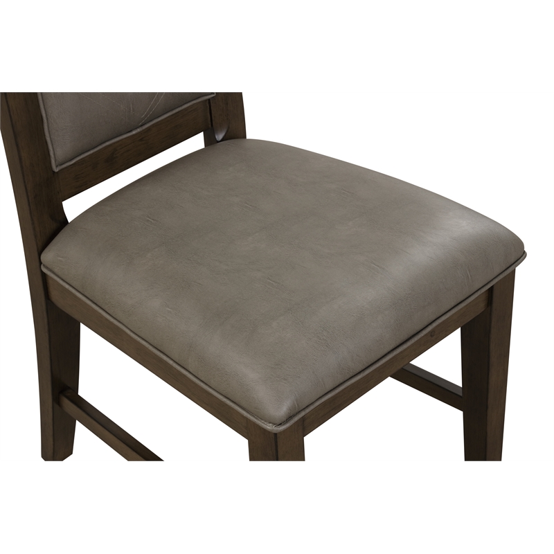 Pemberly Row 5-Piece Solid Wood Dining Set with Upholstered Seats in Walnut