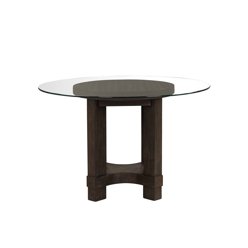Pemberly Row 5-Piece Solid Wood Dining Set with Upholstered Seats in Walnut