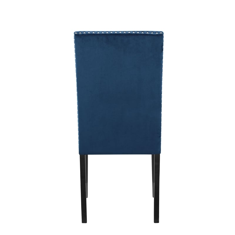 Pemberly Row Solid Rubberwood Dining Chairs in Royal Blue (Set of 4)