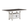 Pemberly Row 6-Piece Counter Height Table Set with Removable Leaf in Brown/White