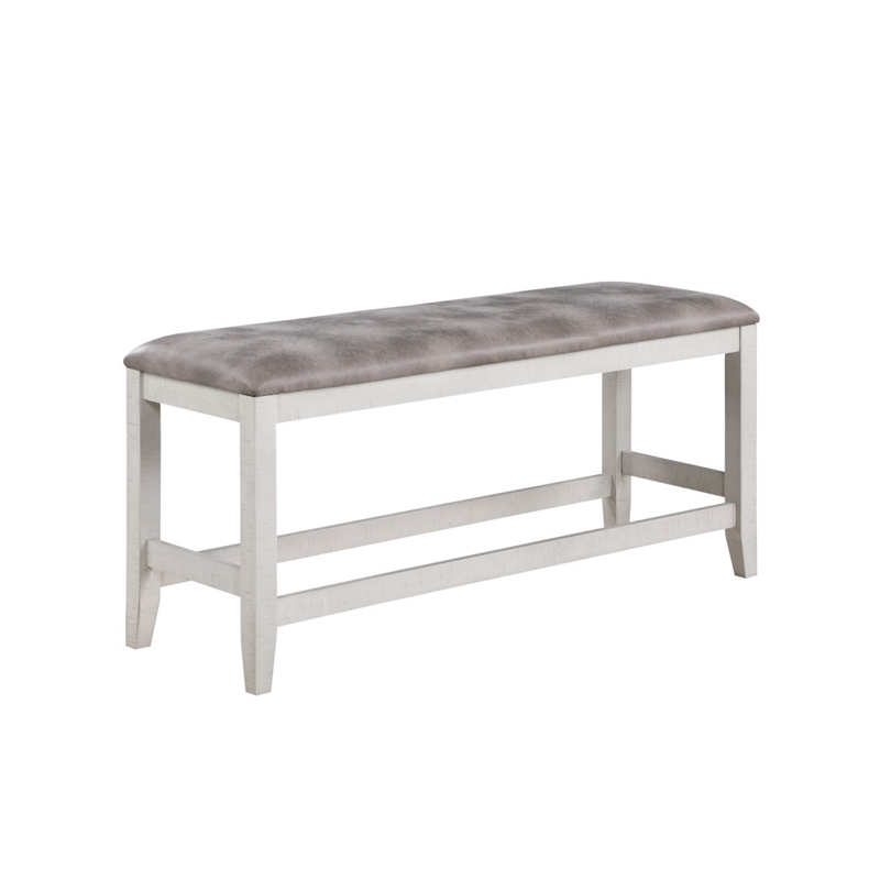 Pemberly Row 6-Piece Counter Height Table Set with Removable Leaf in Brown/White