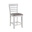 Pemberly Row 6-Piece Counter Height Table Set with Removable Leaf in Brown/White