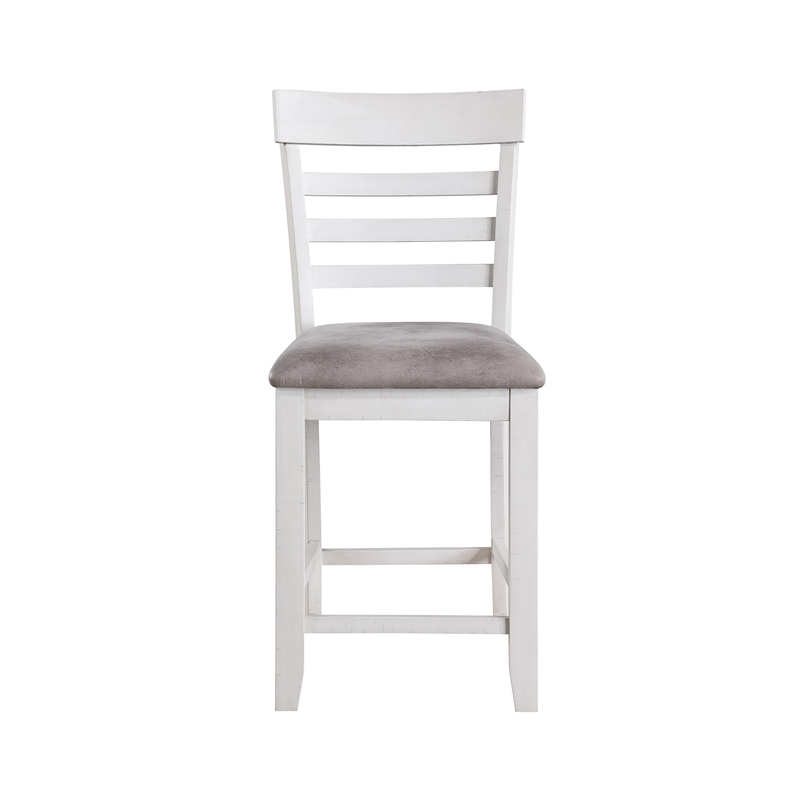 Pemberly Row 6-Piece Counter Height Table Set with Removable Leaf in Brown/White
