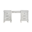 Pemberly Row Solid Wood 7-Drawer Vanity in White with Velvet Drawer