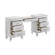 Pemberly Row Solid Wood 7-Drawer Vanity in White with Velvet Drawer