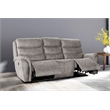 Pemberly Row Reclining Sofa with Polyester Fabric and Gray Finish