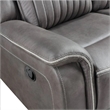 Pemberly Row Loveseat Recliner with Gray Polyester Upholstery and Console