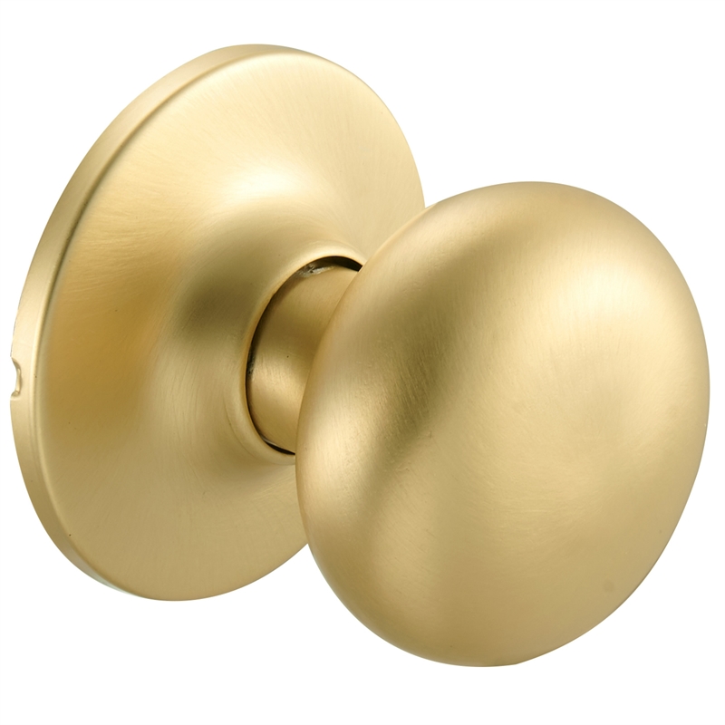 Pemberly Row Cambridge Passage Brass Door Knob in Satin Gold Classic Style